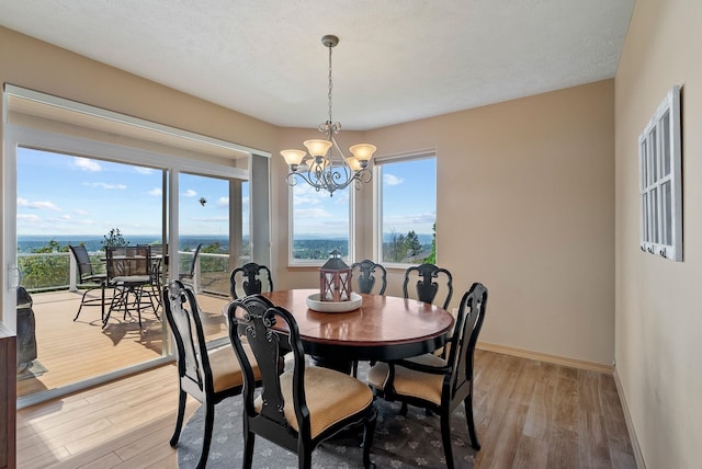 5506 S Southview Ln, Spokane, WA 99223 - dining area with light wood finished floors, a chandelier, and plenty of natural light