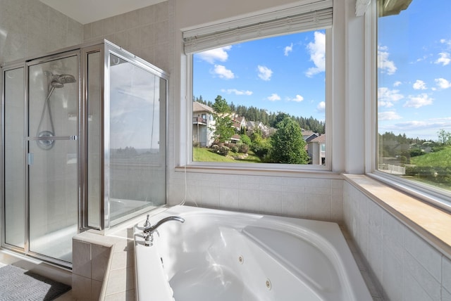 5506 S Southview Ln, Spokane, WA 99223 - bathroom with a shower stall and a tub with jets