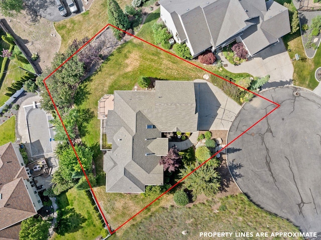 5506 S Southview Ln, Spokane, WA 99223 - aerial view of residential area with property parcel outlined