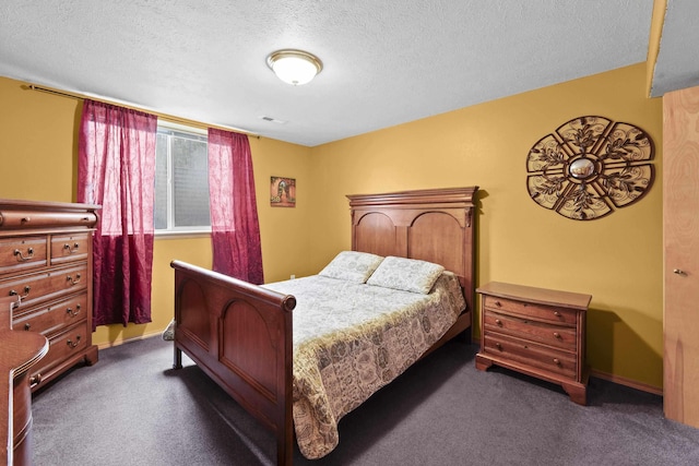 7905 W Seven Mile Rd, Nine Mile Falls, WA 99026 - bedroom with dark carpet and a textured ceiling