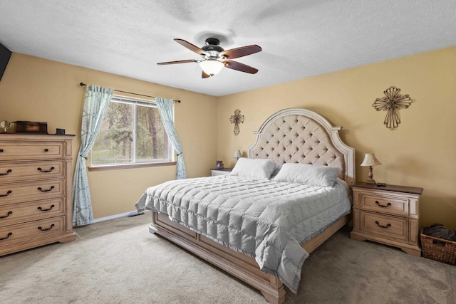 7905 W Seven Mile Rd, Nine Mile Falls, WA 99026 - bedroom with light carpet, ceiling fan, and a textured ceiling