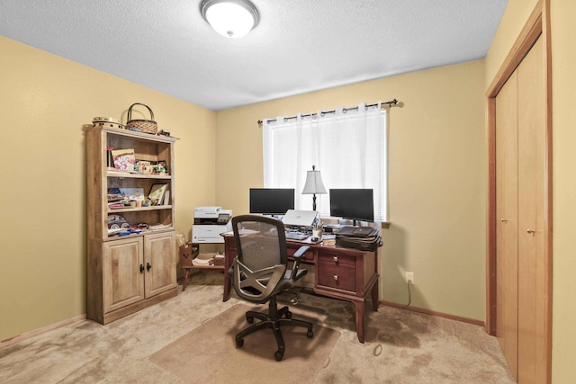 7905 W Seven Mile Rd, Nine Mile Falls, WA 99026 - office area featuring light carpet and a textured ceiling