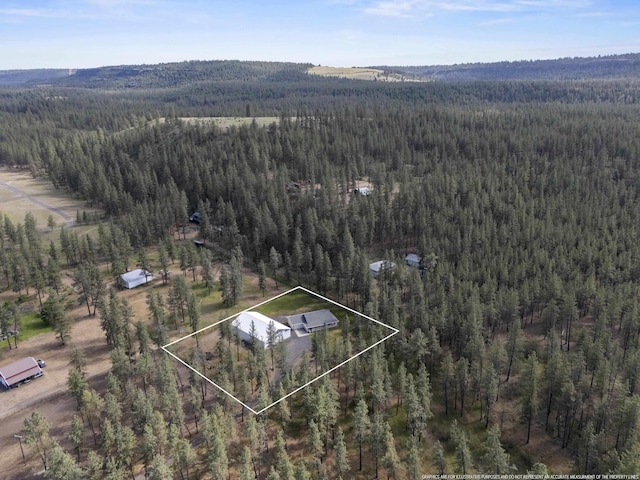 7905 W Seven Mile Rd, Nine Mile Falls, WA 99026 - aerial overview of property's location with a forest and property boundaries highlighted