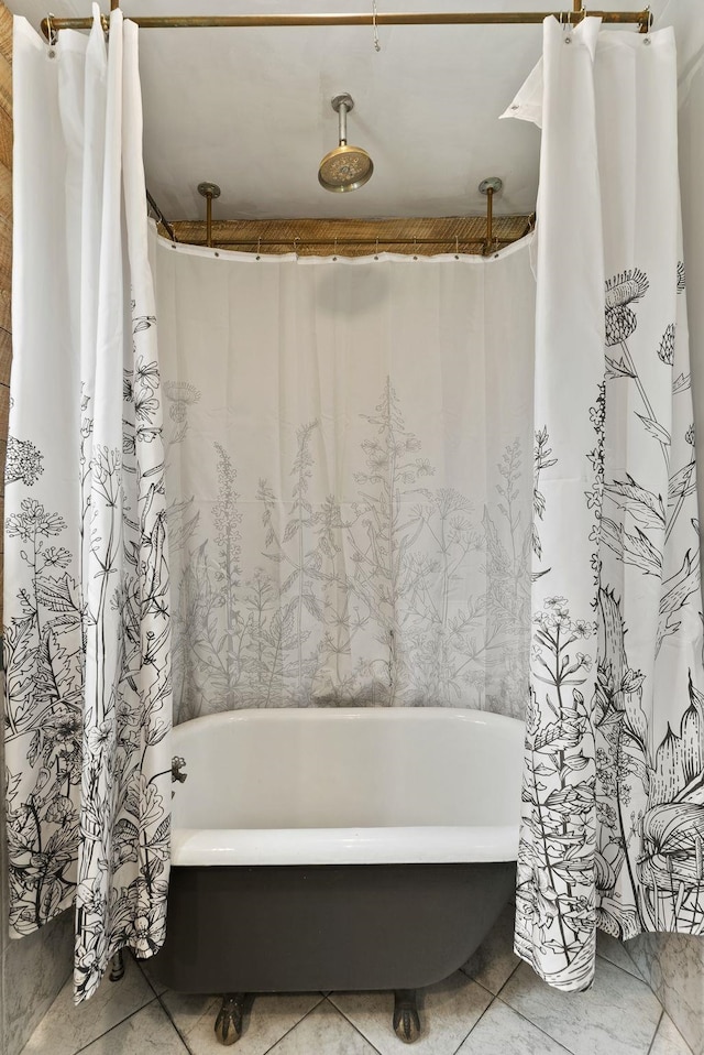 561 E Forest Ave, Colville, WA 99114 - bathroom featuring tile patterned floors and a combined bath / shower with rainfall shower