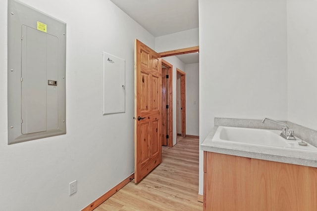 5011B Mason Rd, Clayton, WA 99110 - corridor featuring electric panel and light wood finished floors