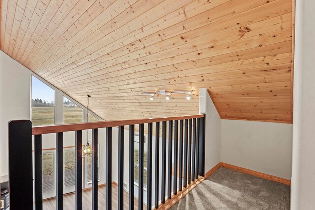 5011B Mason Rd, Clayton, WA 99110 - corridor featuring wood ceiling and vaulted ceiling