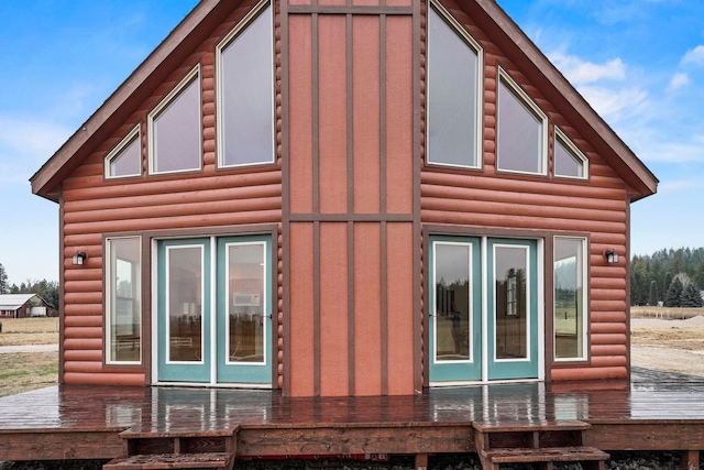 5011B Mason Rd, Clayton, WA 99110 - view of side of home featuring a deck and faux log siding