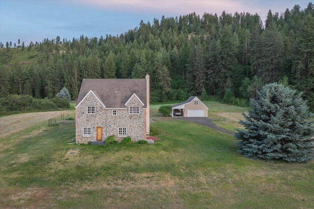 4408 E Spangle Creek Rd, Valleyford, WA 99036 - aerial view at dusk of a wooded view