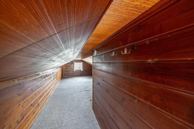 530 W Gordon Ave Unit 013, Spokane, WA 99205 - bonus room featuring wood walls, carpet flooring, wooden ceiling, and lofted ceiling