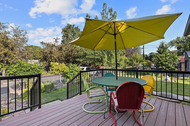 824 E E 38th Ave, Spokane, WA 99203 - wooden deck featuring outdoor dining space