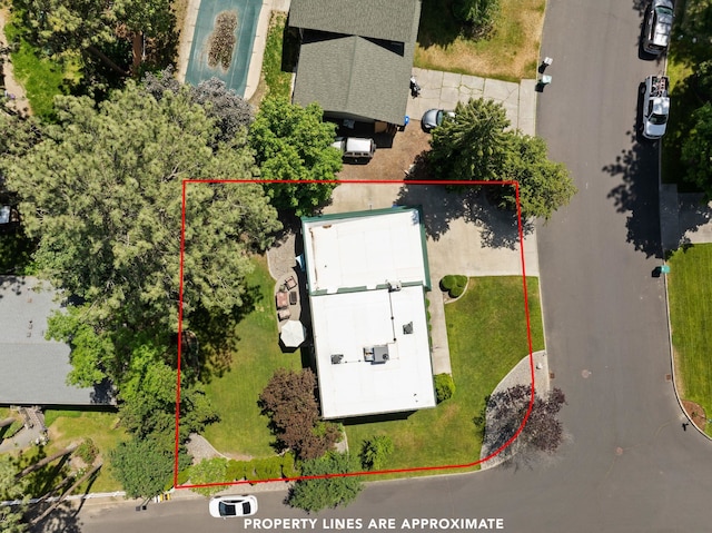 11628 N Galahad Dr, Spokane, WA 99218 - aerial view of property and surrounding area with property parcel outlined