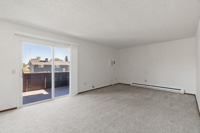 107 E Hattie Ave, Coeur D Alene, ID 83814 - carpeted empty room featuring baseboard heating and a textured ceiling