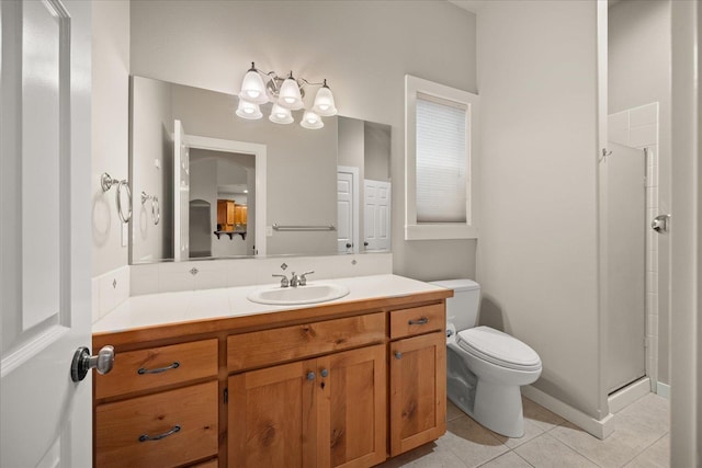 404 W Trail Ridge Ct, Spokane, WA 99224 - bathroom with vanity, a shower stall, and tile patterned floors
