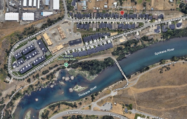 11614 E Rivercrest Dr, Spokane Valley, WA 99206 - aerial view of property's location