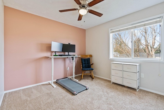 14706 N Mckinnon Ct, Mead, WA 99021 - workout room with carpet flooring and a ceiling fan