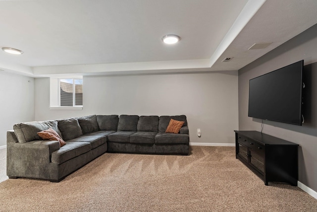 14706 N Mckinnon Ct, Mead, WA 99021 - living room with light carpet and a raised ceiling