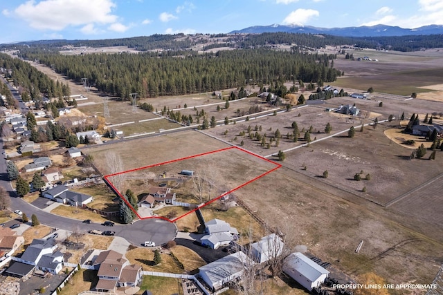 14706 N Mckinnon Ct, Mead, WA 99021 - view of property location with property parcel outlined and a mountain backdrop