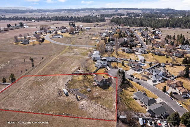 14706 N Mckinnon Ct, Mead, WA 99021 - aerial view of property and surrounding area featuring property parcel outlined
