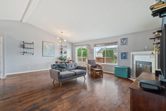 724 E Joshua Dr, Medical Lake, WA 99022 - living room with dark wood-style floors and a fireplace
