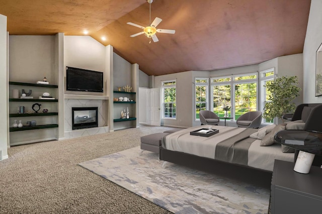 16417 N Napa Ln, Spokane, WA 99208 - carpeted bedroom with vaulted ceiling and a fireplace