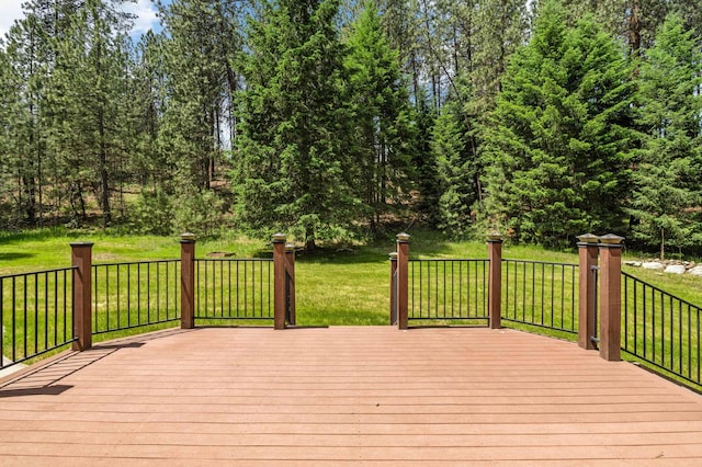 16417 N Napa Ln, Spokane, WA 99208 - wooden deck featuring a lawn