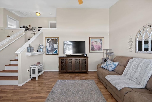 8910 N Oak St, Spokane, WA 99208 - living area with wood finished floors and stairs