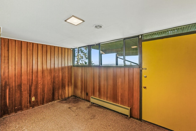 3717 E 17th Ave, Spokane, WA 99223 - empty room with a baseboard radiator and wood walls