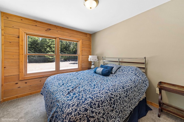 32261 N Leclerc Rd, Ione, WA 99139 - bedroom with carpet floors and wood walls