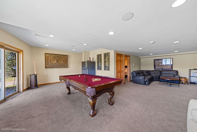 32261 N Leclerc Rd, Ione, WA 99139 - recreation room with carpet, plenty of natural light, recessed lighting, and billiards table