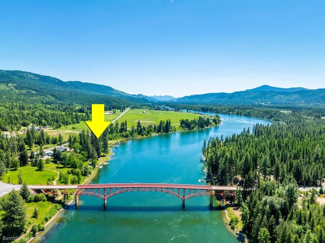 32261 N Leclerc Rd, Ione, WA 99139 - aerial view of a water and mountain view and a notable bridge