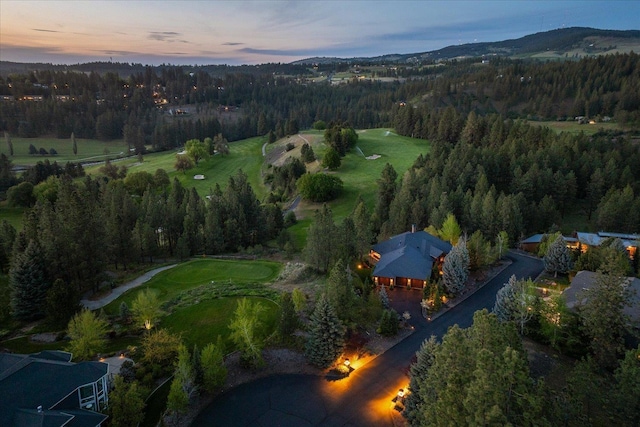 2415 E Hangman Creek Ln, Spokane, WA 99224 - aerial view of property's location with a forest and a golf club