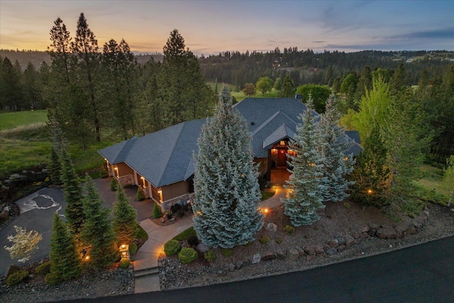 2415 E Hangman Creek Ln, Spokane, WA 99224 - view from above of property featuring a heavily wooded area
