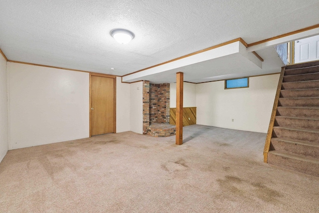 621 E Dalke Ave, Spokane, WA 99208 - finished basement with stairway, carpet flooring, and a textured ceiling
