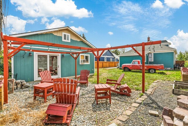 524 W Montgomery Ave, Spokane, WA 99205 - view of patio / terrace featuring a fire pit and an outdoor structure