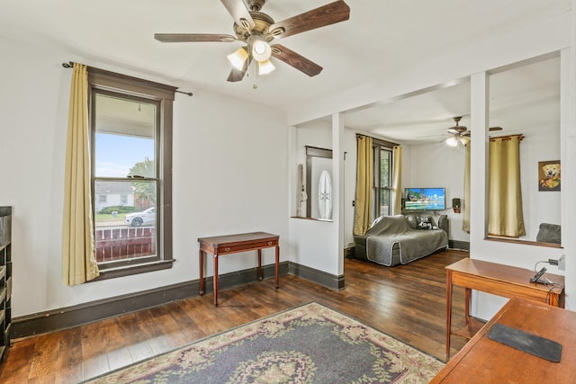 524 W Montgomery Ave, Spokane, WA 99205 - bedroom with hardwood / wood-style flooring and a ceiling fan