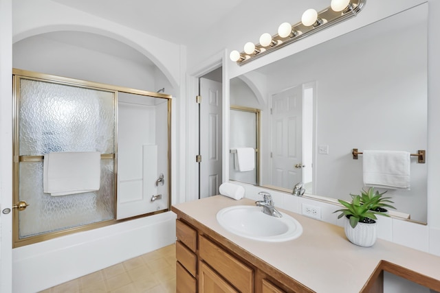 5019 W W Prosperity Ln, Spokane, WA 99208 - bathroom featuring vanity and shower / bath combination with glass door