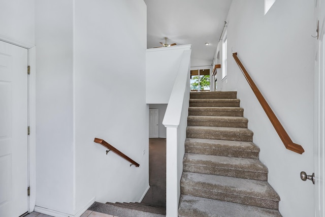 5019 W W Prosperity Ln, Spokane, WA 99208 - stairs featuring ceiling fan