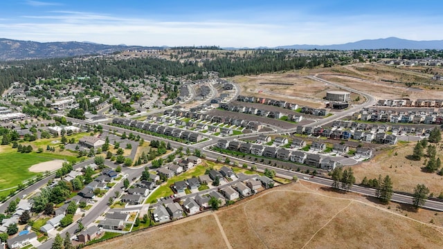 5019 W W Prosperity Ln, Spokane, WA 99208 - aerial overview of property's location featuring a mountain backdrop and nearby suburban area