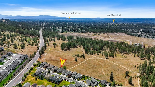 5019 W W Prosperity Ln, Spokane, WA 99208 - aerial view of property's location with a mountainous background