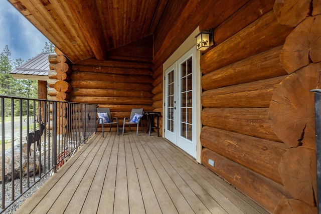 15611 W Pine Bluff Rd, Nine Mile Falls, WA 99026 - wooden deck with french doors