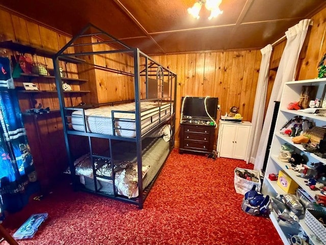 508 N Cedar St, Colville, WA 99114 - carpeted bedroom featuring wooden walls