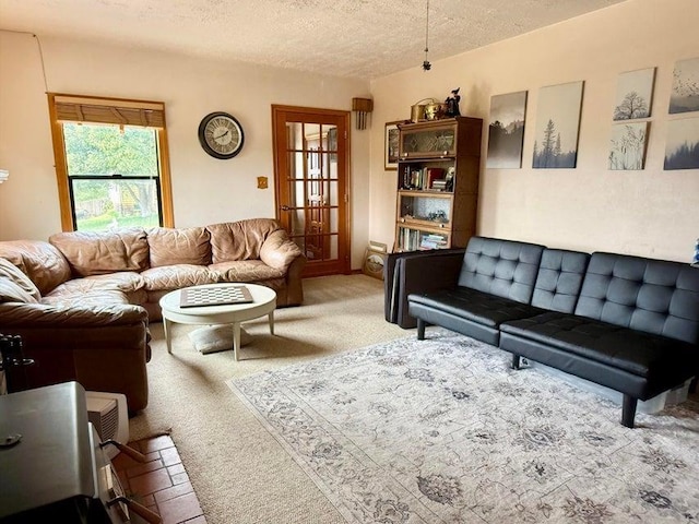 508 N Cedar St, Colville, WA 99114 - carpeted living room featuring a textured ceiling