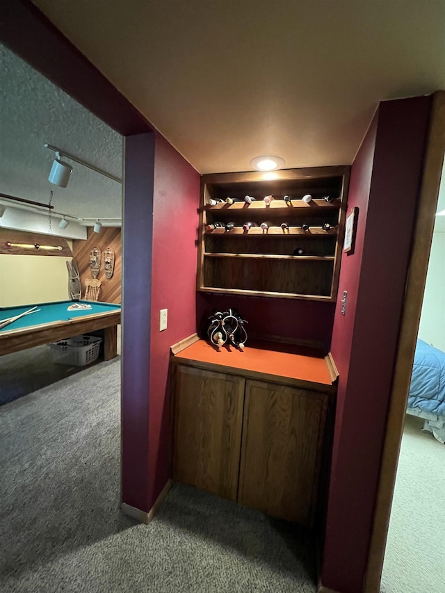 4605 W Pinto Rd, Cheney, WA 99004 - bar area featuring carpet, billiards, and track lighting