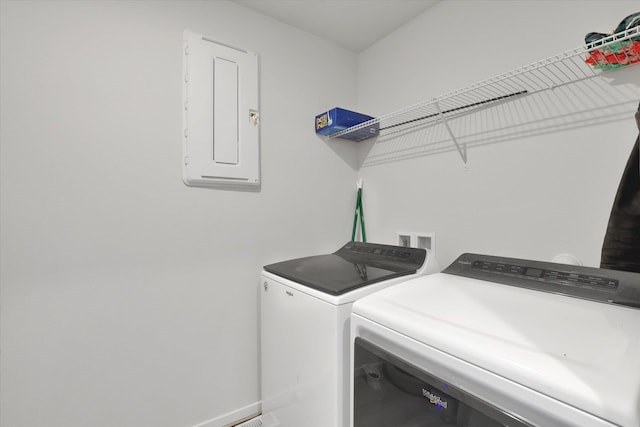 4538 W Brookfield Ave, Spokane, WA 99208 - laundry area featuring washing machine and dryer and electric panel