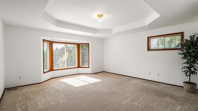 1220 E Brierwood Dr, Spokane, WA 99218 - unfurnished room featuring a tray ceiling and carpet floors