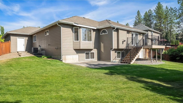 1220 E Brierwood Dr, Spokane, WA 99218 - rear view of property with stairs, a patio, a deck, and entry steps