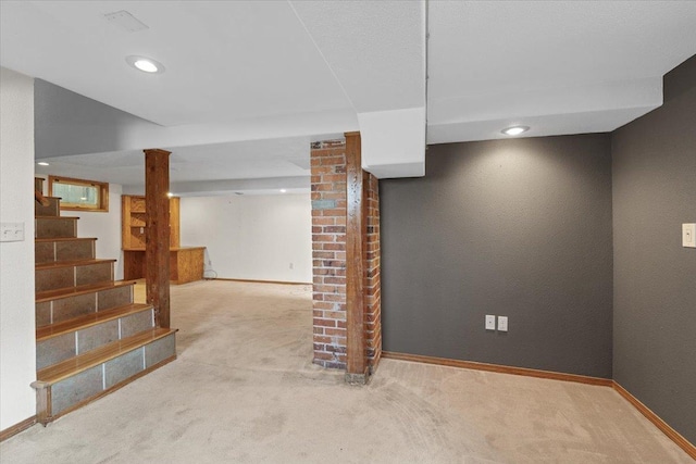 4303 W Crown Ave, Spokane, WA 99205 - finished below grade area featuring carpet, stairway, and recessed lighting