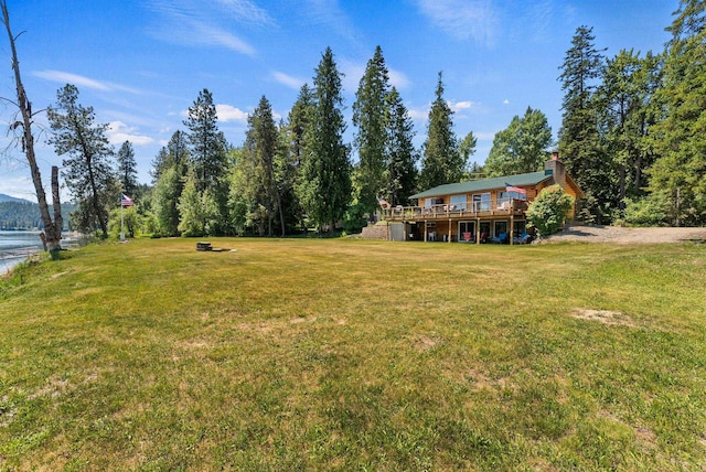 161 S Alaska Ln, Cusick, WA 99119 - view of grassy yard featuring a wooden deck