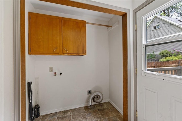 1007 W 15th Ave, Spokane, WA 99203 - laundry area with cabinet space, hookup for an electric dryer, and dark stone finish flooring