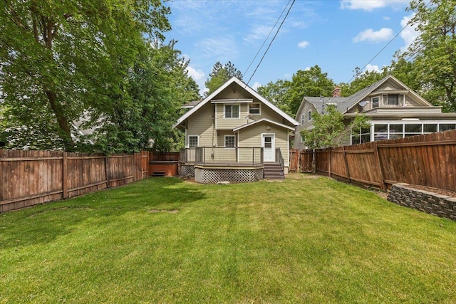 1007 W 15th Ave, Spokane, WA 99203 - rear view of property with a fenced backyard and a deck